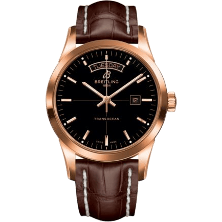 Breitling Transocean Day & Date Red Gold / Black / Croco / Pin R4531012/BB70/739P/R20BA.1