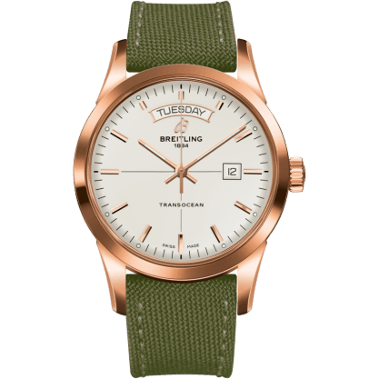 Breitling Transocean Day & Date Red Gold / Silver / Military / Pin R4531012/G752/106W/R20BA.1