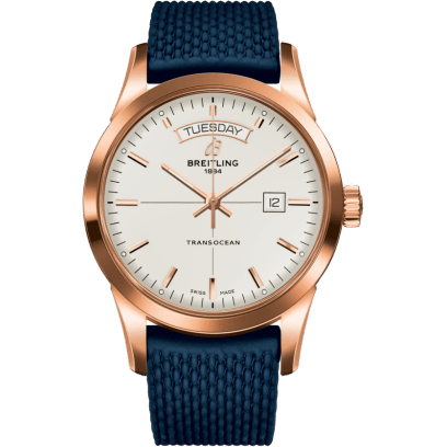 Breitling Transocean Day & Date Red Gold / Silver / Rubber / Folding R4531012/G752/281S/R20D.3