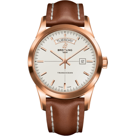 Breitling Transocean Day & Date Red Gold / Silver / Calf / Folding R4531012/G752/434X/R20D.1