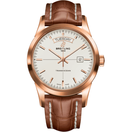 Breitling Transocean Day & Date Red Gold / Silver / Croco / Pin R4531012/G752/737P/R20BA.1