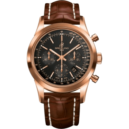 Transocean Chronograph Red Gold / Black / Croco