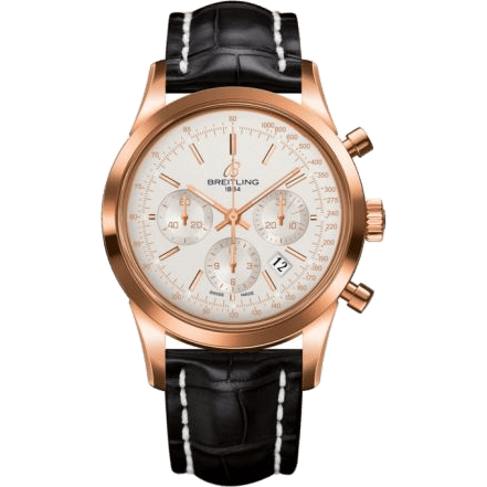 Transocean Chronograph Red Gold / Silver / Croco