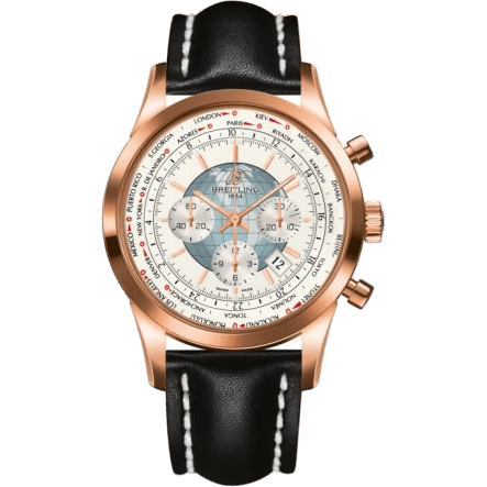 Transocean Chronograph Unitime Red Gold / Silver / Calf