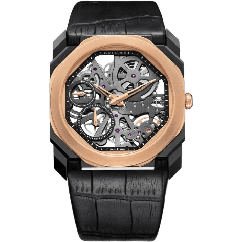 Bulgari Octo Finissimo Skeleton DLC / Rose Gold / Alligator 102469