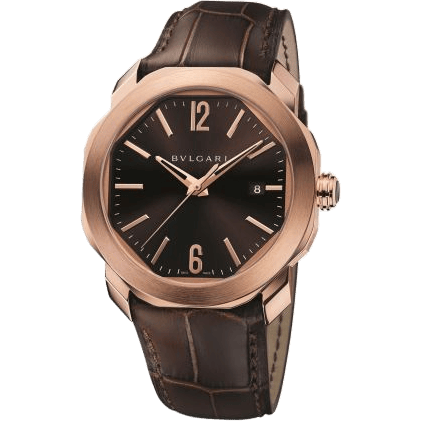 Bulgari Octo Roma 41 Pink Gold / Brown 102702