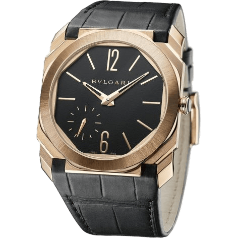Bulgari Octo Finissimo 100m Pink Gold / Black / Alligator 103286