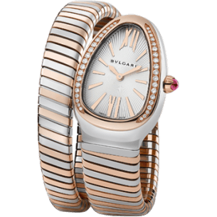 Serpenti Tubogas Two Tone Silver Diamond