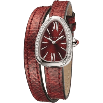 Serpenti Skin Stainless Steel / Diamond / Red