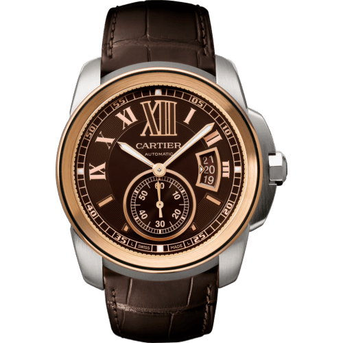 Calibre de Cartier 42 Stainless Steel / Pink Gold / Chrocolate