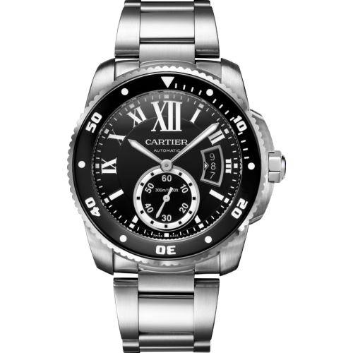 Calibre de Cartier Diver Stainless Steel / Black / Bracelet W7100057