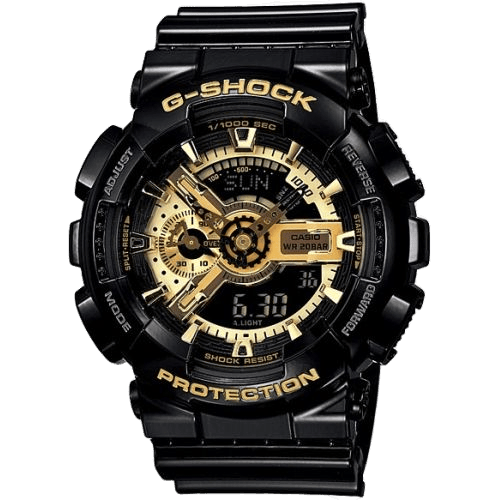 Casio GA-110GB-1A Black Gold Negative