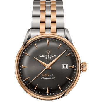 Certina DS-1 Powermatic 80 40 Stainless Steel / Rose Gold PVD / Grey / Bracelet C029.807.22.081.00
