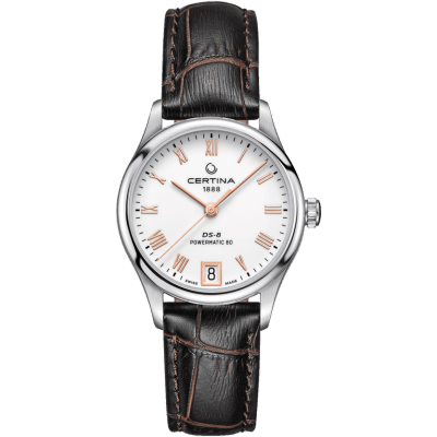 DS-8 Powermatic 80 Lady Stainless Steel / White / Strap