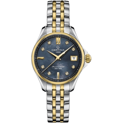 Certina DS Action 34.5 Powermatic Stainless Steel - Yelllow Gold / Black MOP C032.207.22.126.00