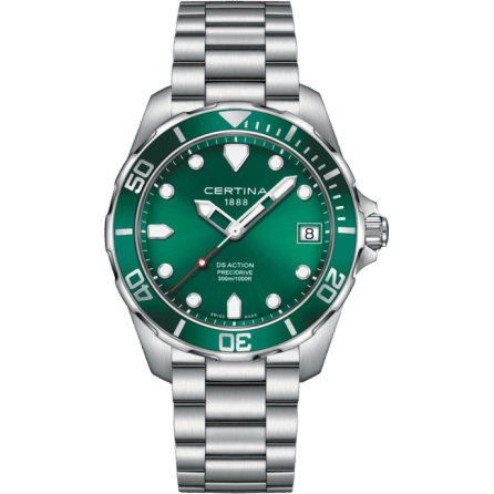 Certina DS Action Diver PreciDrive Stainless Steel / Green / Bracelet C032.410.11.091.00