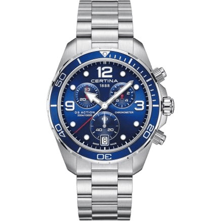 Certina DS Action Chronograph Stainless Steel / Blue / Bracelet C032.434.11.047.00