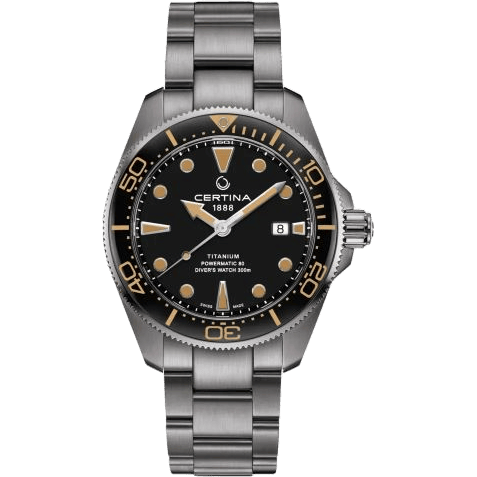 Certina DS Action Diver Powermatic 80 43 Titanium / Black / Bracelet C032.607.44.051.00