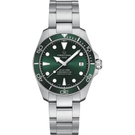 Certina DS Action Diver 38 Powermatic 80 Stainless Steel / Green C032.807.11.091.00