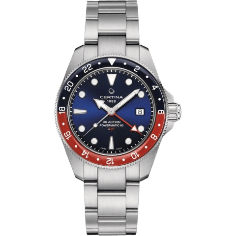 Certina DS Acition GMT Powermatic 80 Stainless Steel / Blue / Bracelet C032.929.11.041.00