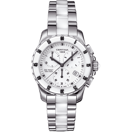 DS First Lady Ceramic Chrono White Bracelet