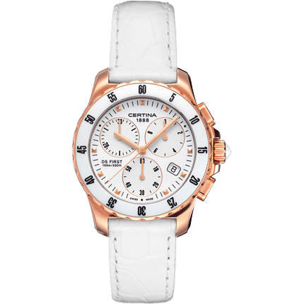 DS First Lady Ceramic Chrono Rose White