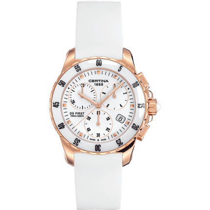 DS First Lady Ceramic Chrono Rose White