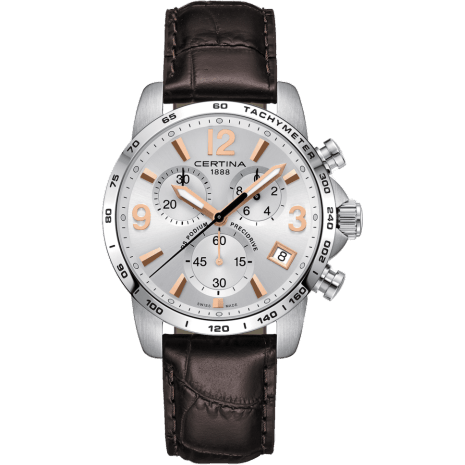 Certina DS Podium Chronograph 1/10 Sec Stainless Steel / Silver / Strap C034.417.16.037.01