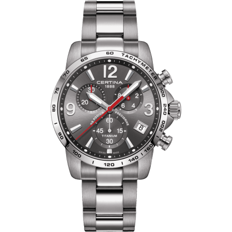 Certina DS Podium Chronograph 1/10 Sec Titanium / Grey / Bracelet C034.417.44.087.00