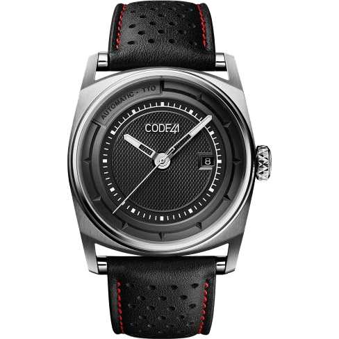 CODE41 Anomaly-02 Stainless Steel / Black AN02-IN-BK-ST-LEA-PER-COU-SP