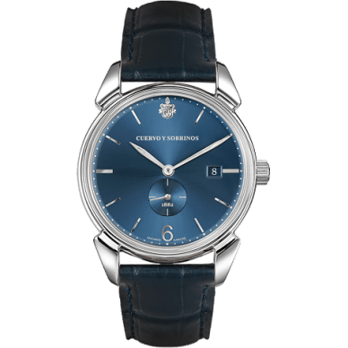 Historiador Segundos Pequeños Stainless Steel / Blue / Alligator