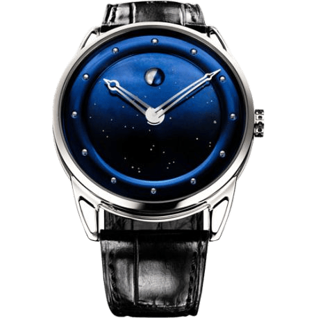 DB25 Moon Phase Starry Sky White Gold