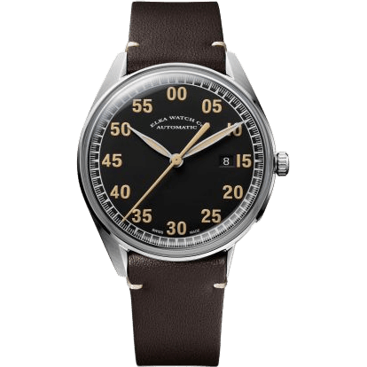 Elka Watch Co. X-Series Stainless Steel / Black / Leather X01-0801