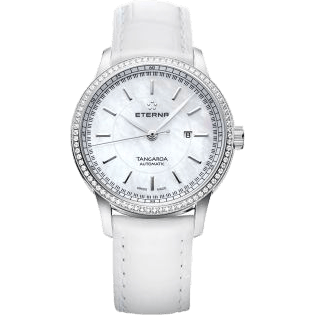 Eterna Tangaroa Three-Hands Lady Diamond / White Strap 2947.50.61.1293
