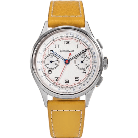 Chronograph Stainless Steel / White / Yellow-Brown Matte