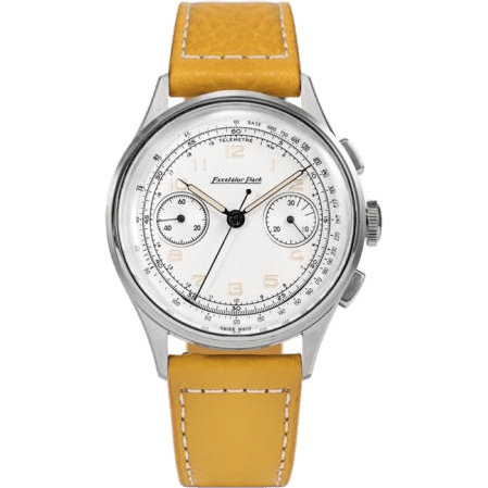 Chronograph Stainless Steel / White / Yellow-Brown Matte