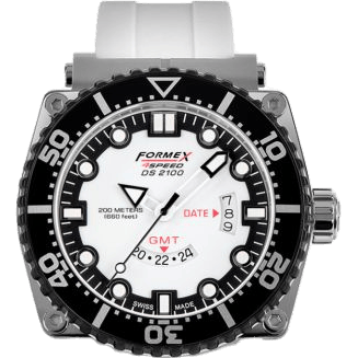 Diver Quartz GMT White / Rubber