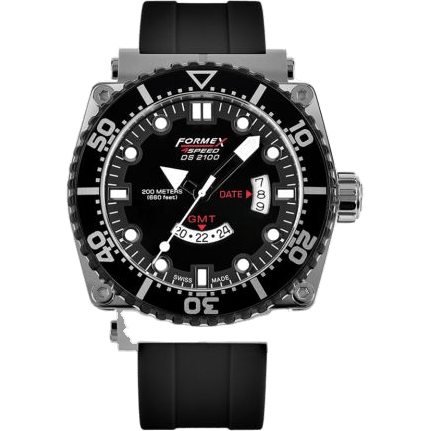 Diver Quartz GMT Black / Rubber