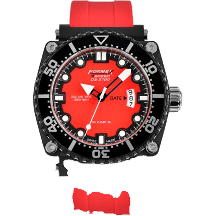 Diver Automatic Red / Rubber