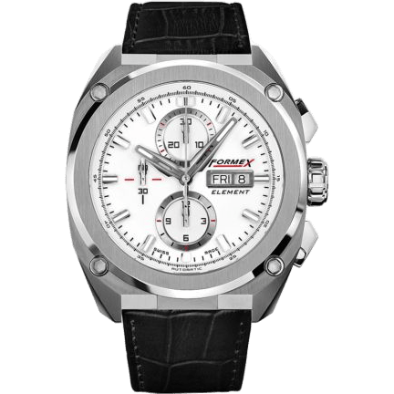 Element Automatic Chronograph Full Steel / White / Croco
