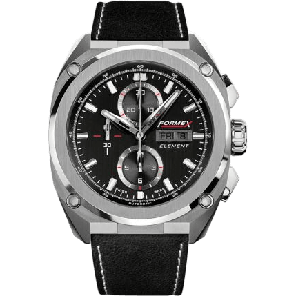 Element Automatic Chronograph Full Steel / Black / Calf