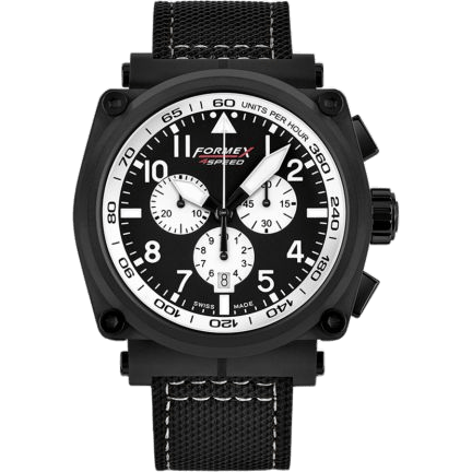 Pilot Quartz Chronograph PVD / Black - White / Calf