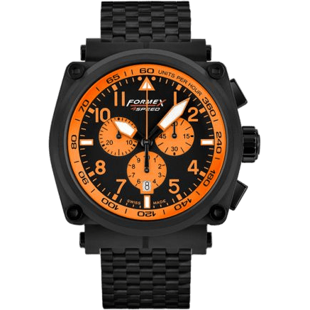Pilot Quartz Chronograph PVD / Black - Orange / Bracelet