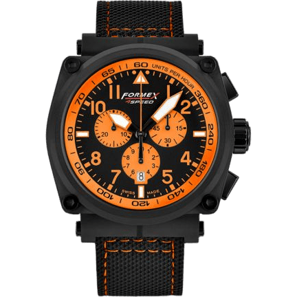 Pilot Quartz Chronograph PVD / Black - Orange / Calf