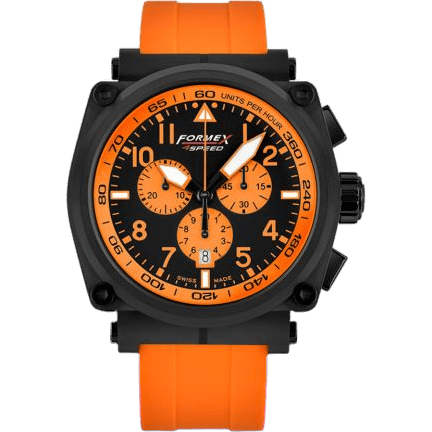 Pilot Quartz Chronograph PVD / Black - Orange / Rubber