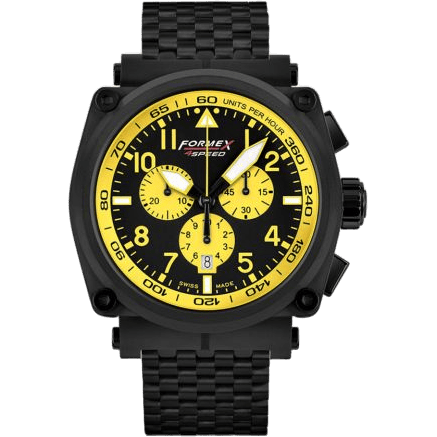 Pilot Quartz Chronograph PVD / Black - Yellow / Bracelet
