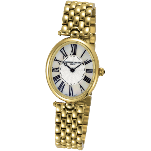 Frederique Constant Art Deco Oval Yellow Gold / Silver / Bracelet FC-200MPW2V5B