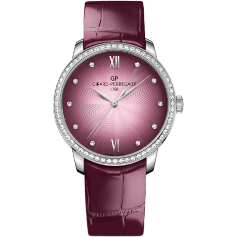 1966 36mm Stainless Steel / Diamond / Pink / Alligator