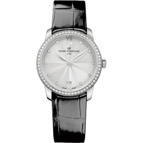 1966 30mm Stainless Steel / Diamond / Silver / Alligator