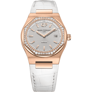 Laureato 34 Quartz Pink Gold / Diamond / Silver / Alligator